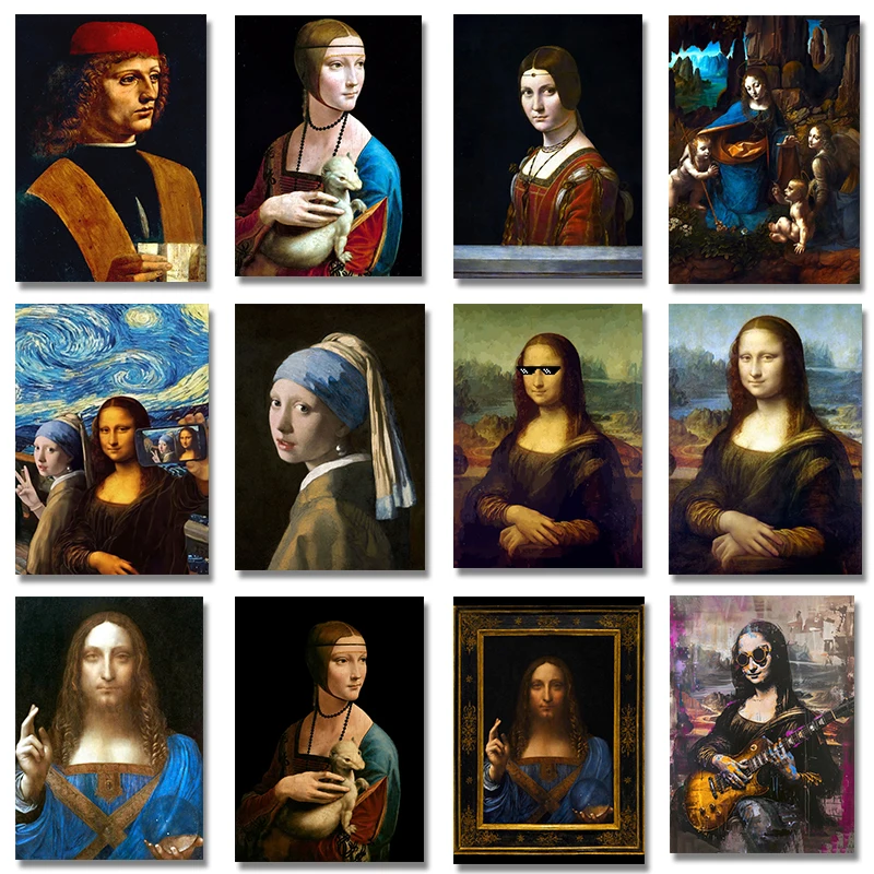 Resin Art Home Decor - Famous Leonardo Da Vinci Artwork Salvator