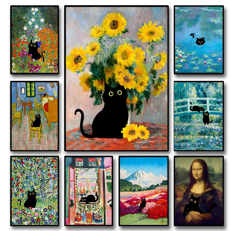 Resin Art Home Decor - Funny Black Cat World Famous Painter
