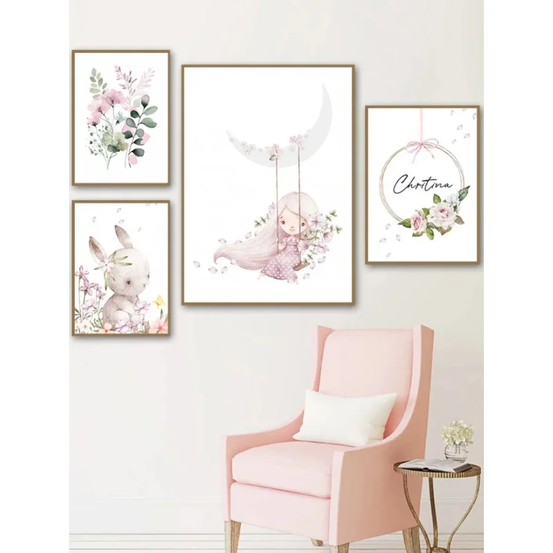 Nordic Cartoon Aesthetics Wall - Resin Art With Flowers recension och pris