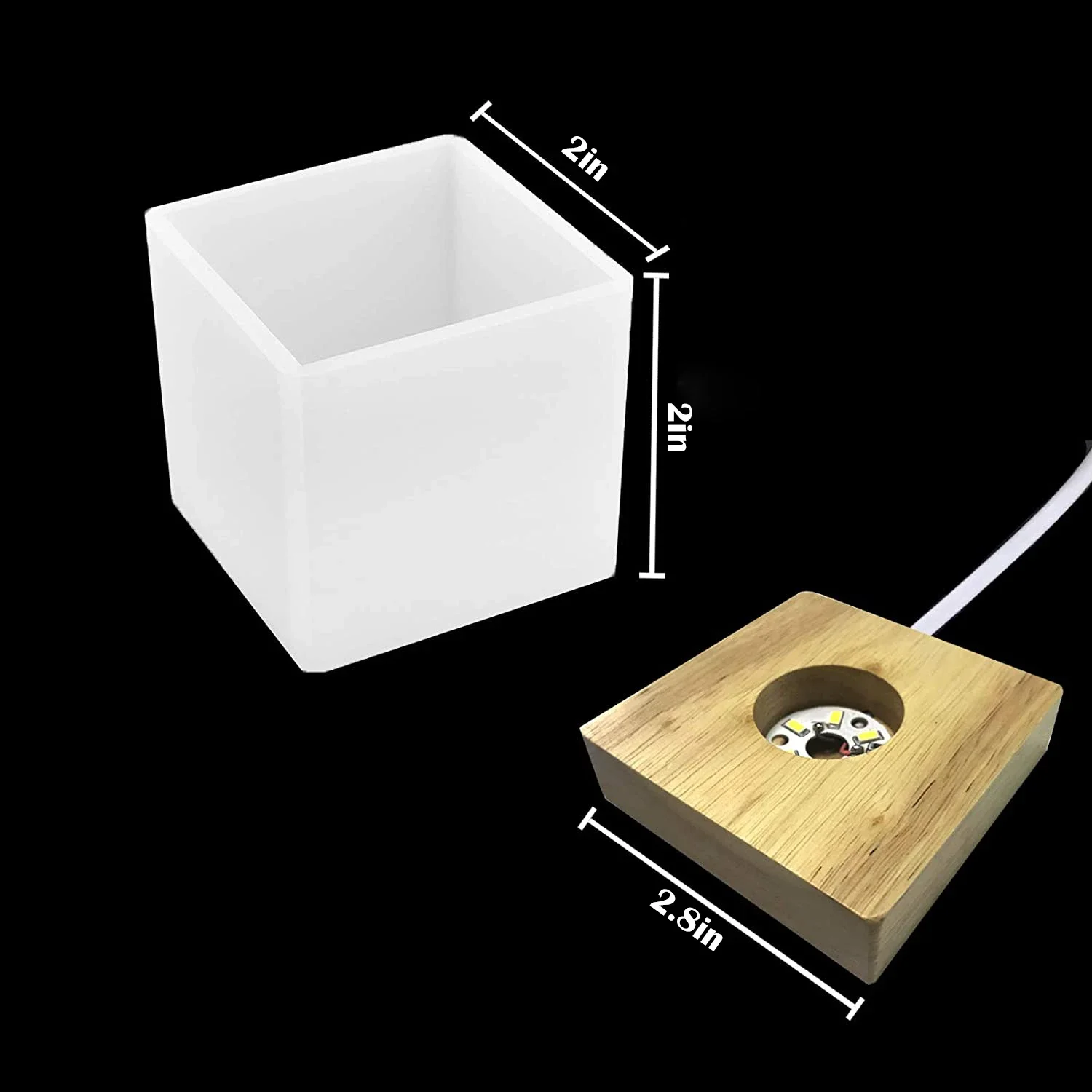 Square Light Resin Mold,led Si - Resin Art With Wood recension och pris