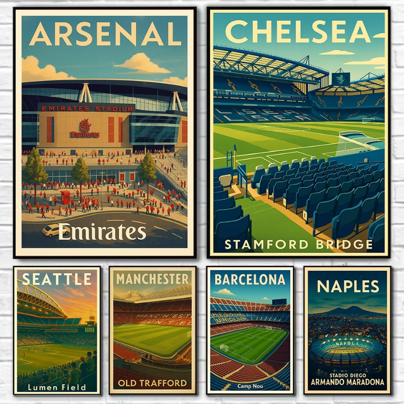 Retro Famous Football Field Ar - Resin Art Home Decor recension och pris