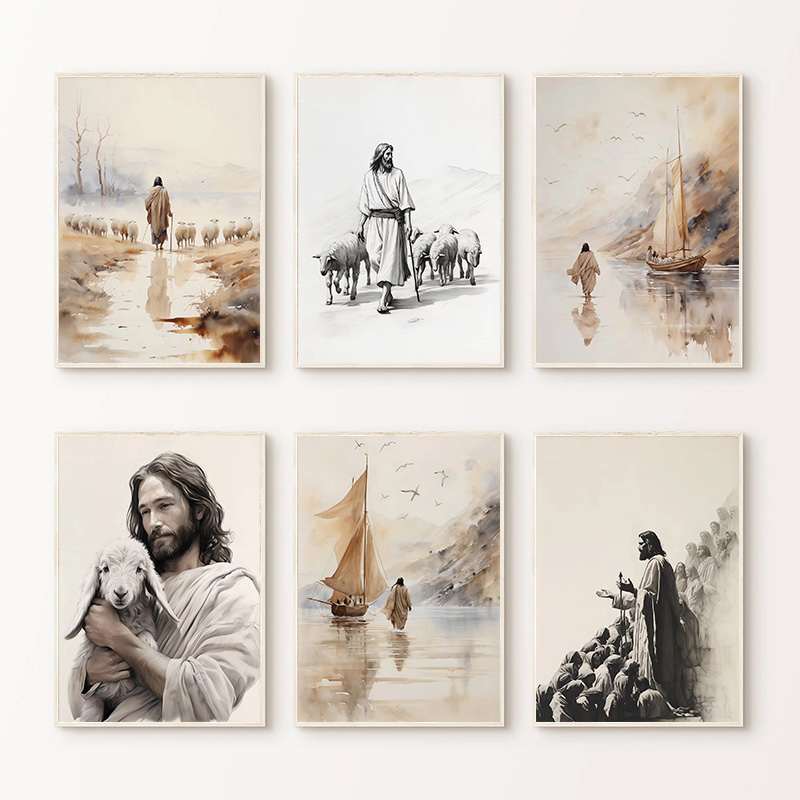 Jesus Walks on Water Christian - Resin Art Home Decor recension och pris