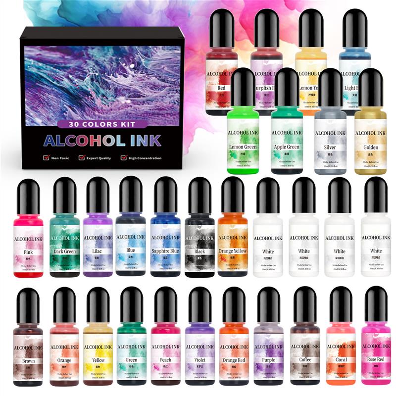 1 Set Art Ink Alcohol Epoxy Re - Resin Pigment Alcohol Ink recension och pris