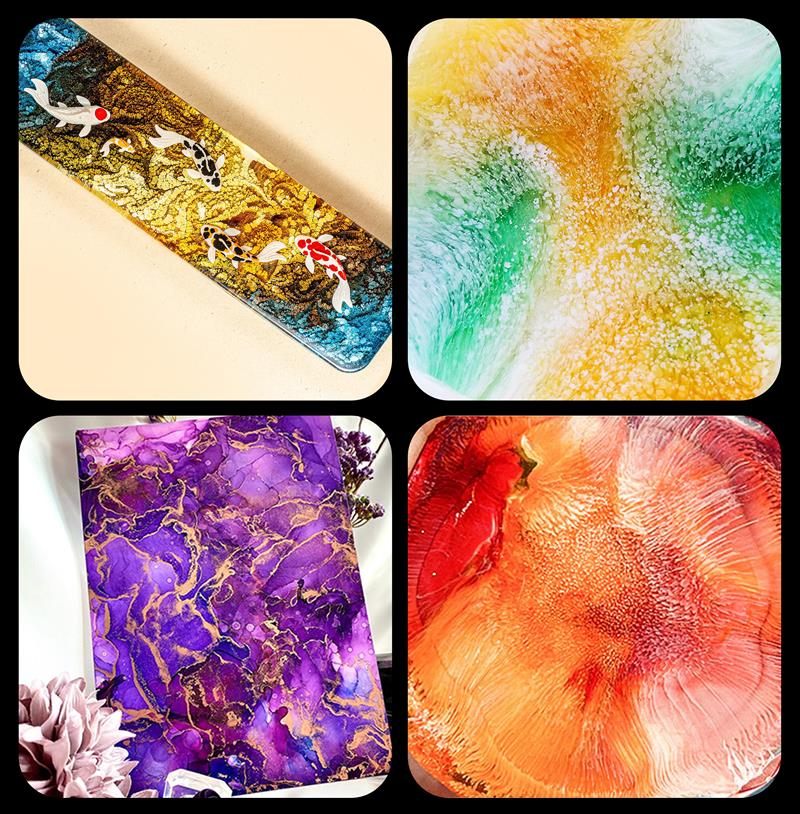 1 Set Art Ink Alcohol Epoxy Re - Resin Pigment Alcohol Ink recension och pris