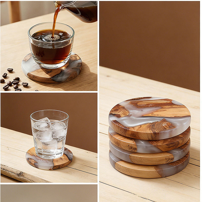 Drink Coaster Set, Wooden Bar  - Resin Art Coasters recension och pris