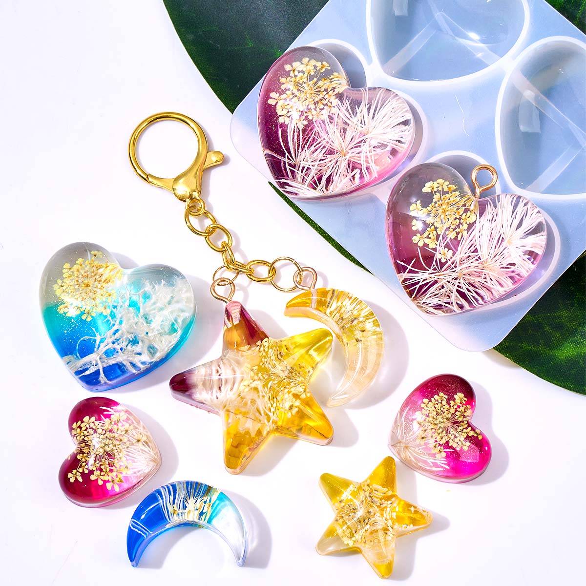 Heart Star Moon Pendant Silico - Resin Art Acrylic recension och pris