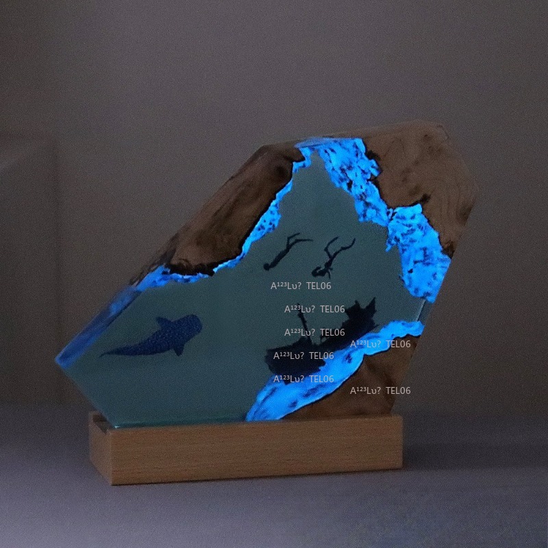 Wood Resin Night Light Ocean A - Resin Art With Wood recension och pris