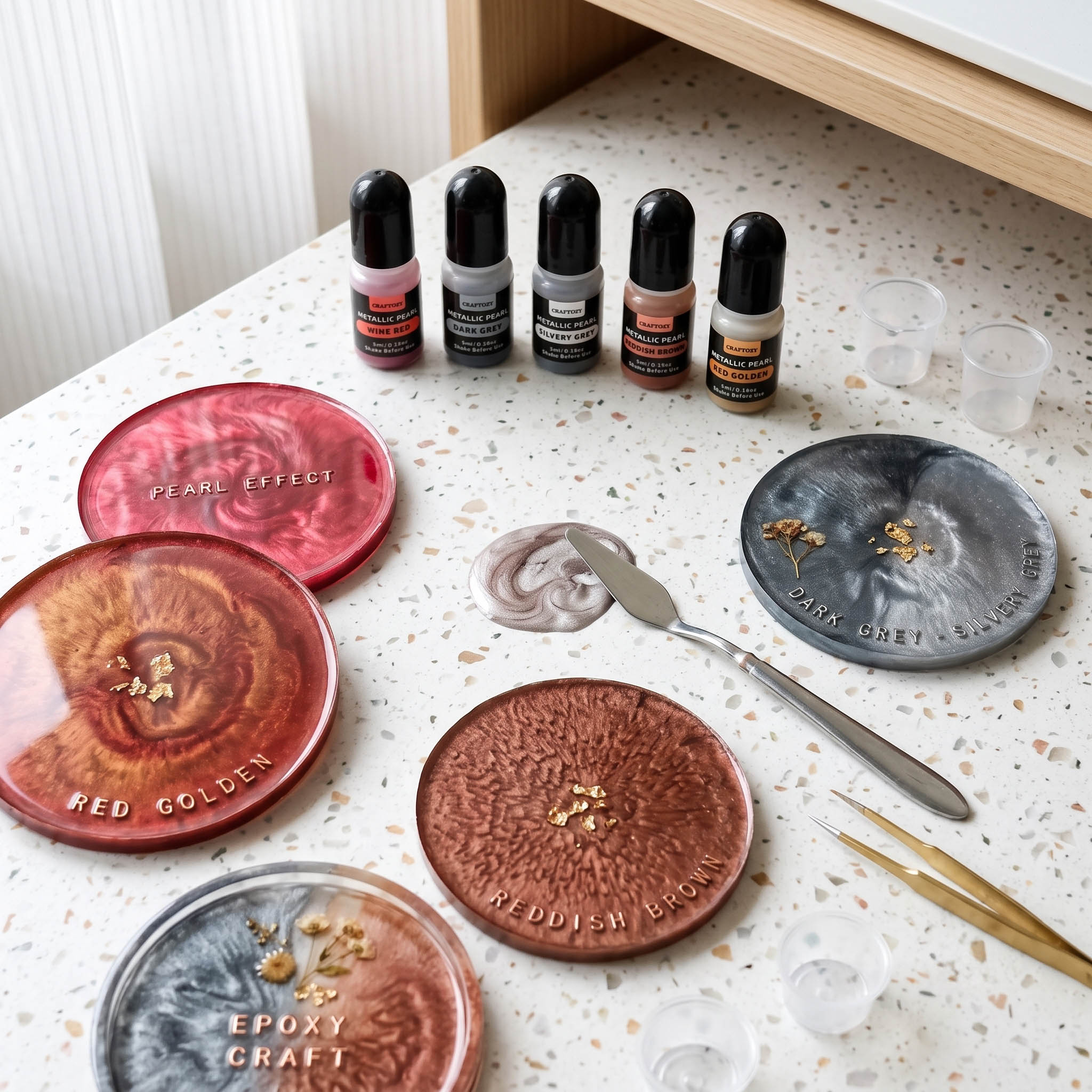 5ml metal alcohol ink set, 12  - Resin Pigment Alcohol Ink recension och pris