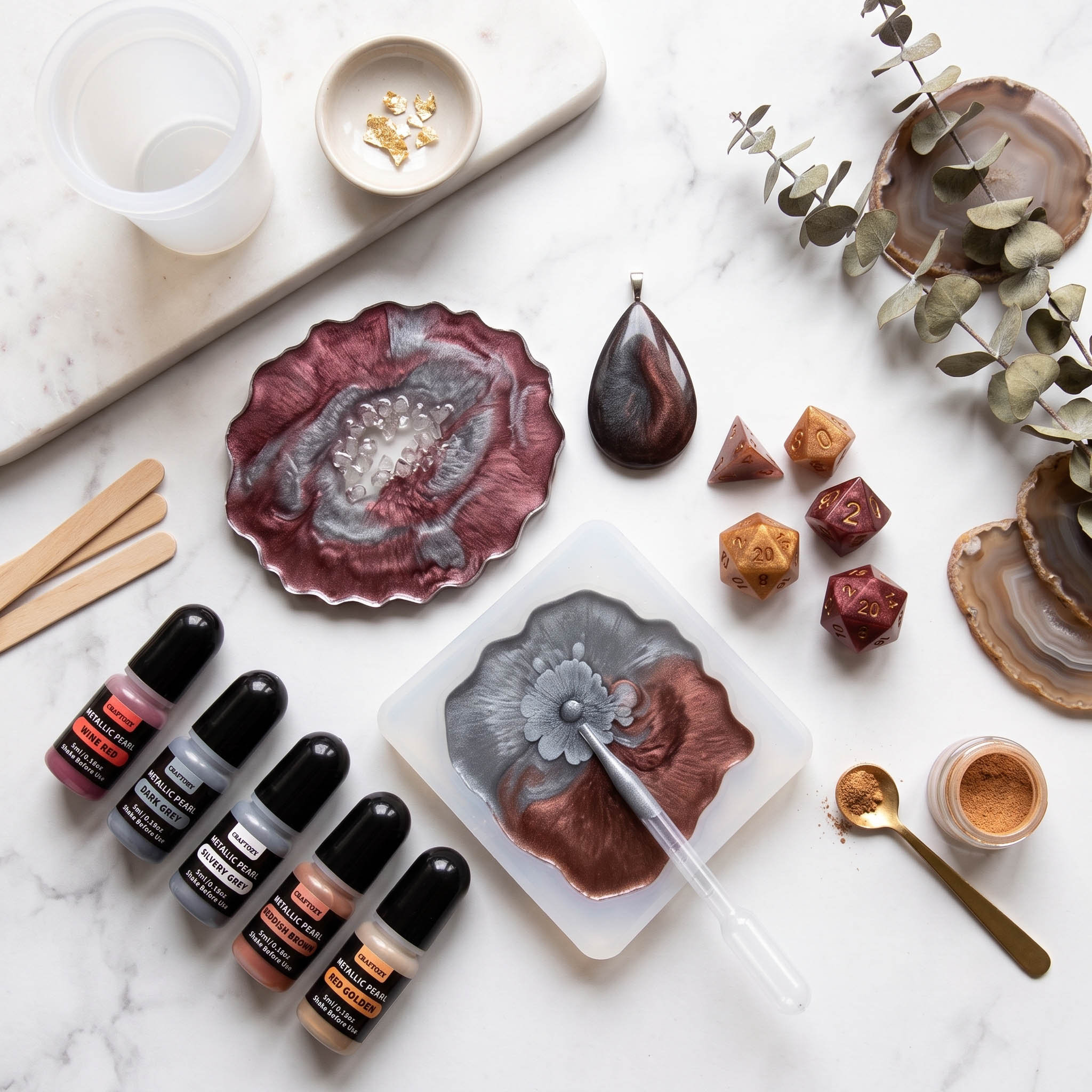 5ml metal alcohol ink set, 12  - Resin Pigment Alcohol Ink recension och pris