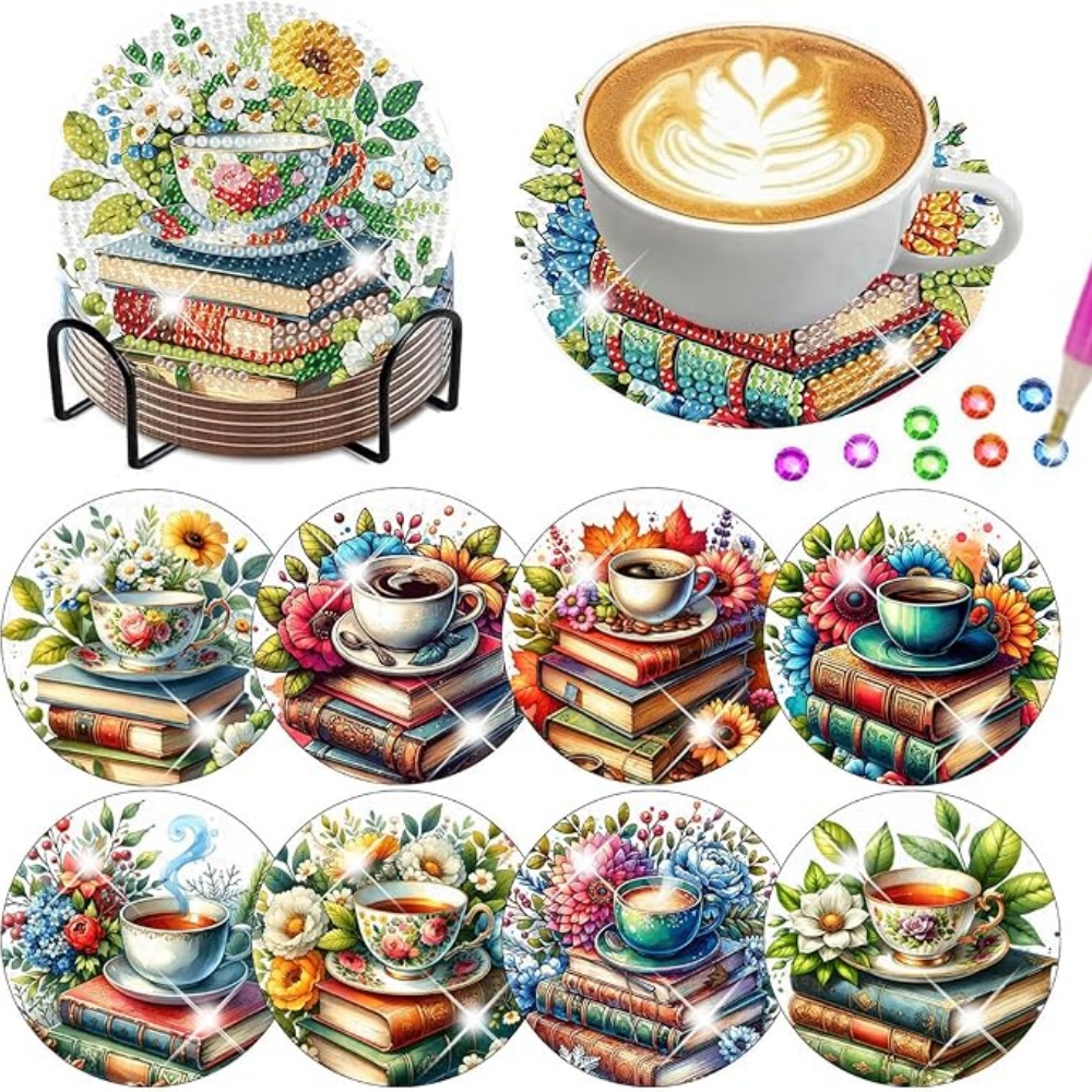 8PCS/DIY Diamond Art Painting  - Resin Art Coasters recension och pris