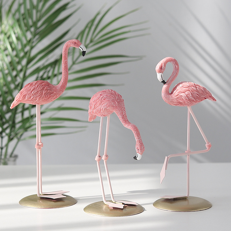3PCS Pink Flamingo Figurines T - Resin Art Gift For Wedding recension och pris
