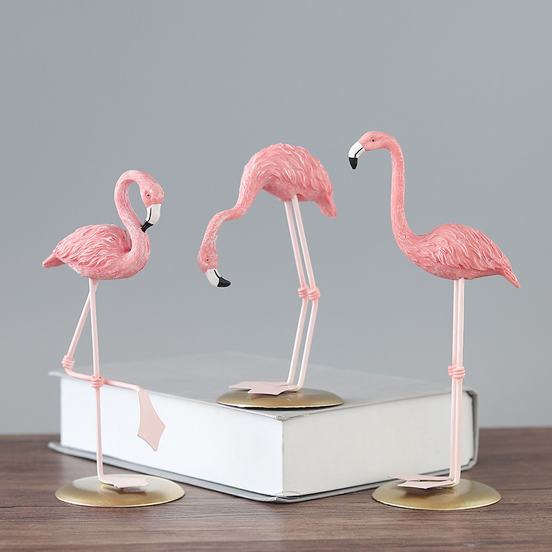 3PCS Pink Flamingo Figurines T - Resin Art Gift For Wedding recension och pris