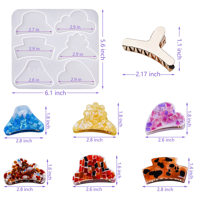 Hair Claw Clips Silicone Resin - Resin Art Acrylic recension och pris