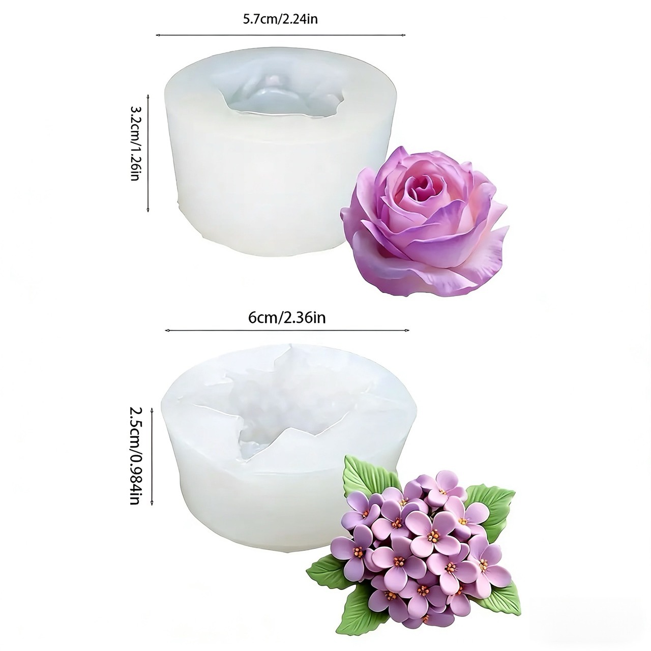 2-Piece 3D Rose and Lilac Sili - Resin Art Gift For Wedding recension och pris