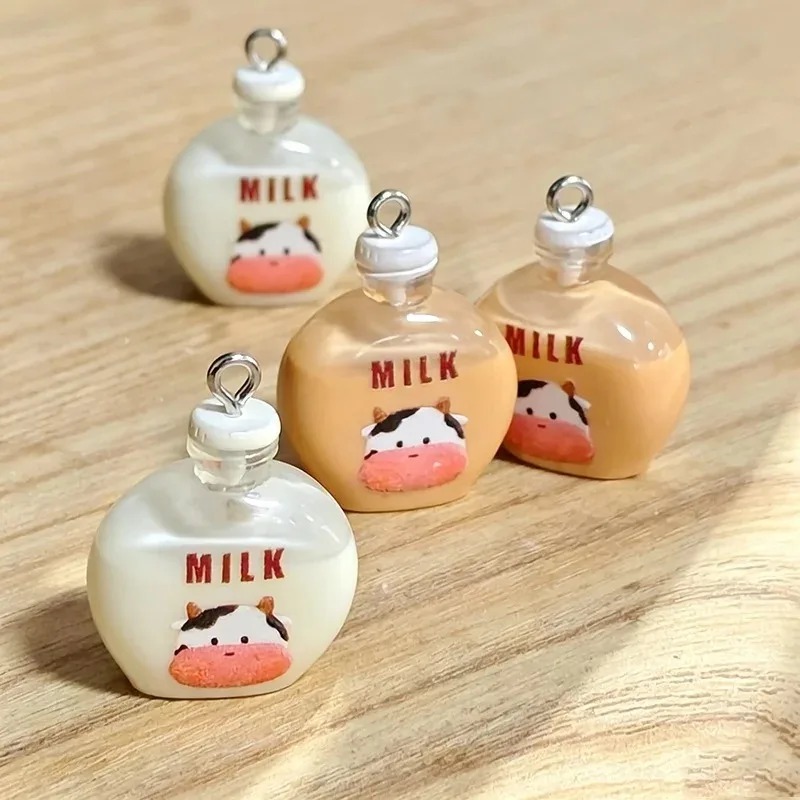 10Pcs Adorable Small Cow Milk  - Resin Art Bottle recension och pris