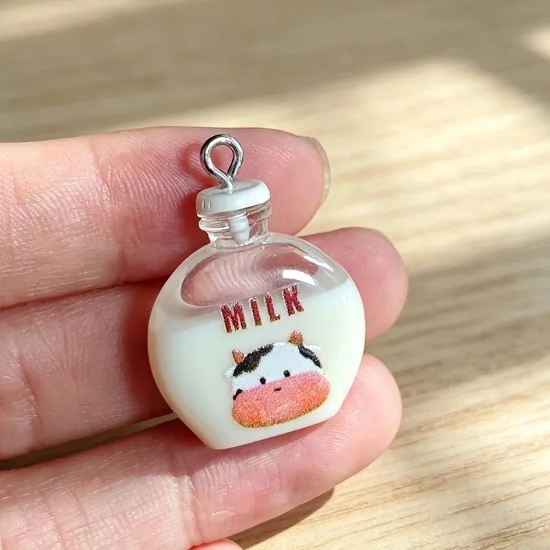 10Pcs Adorable Small Cow Milk  - Resin Art Bottle recension och pris