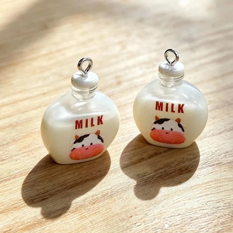 10Pcs Adorable Small Cow Milk  - Resin Art Bottle recension och pris