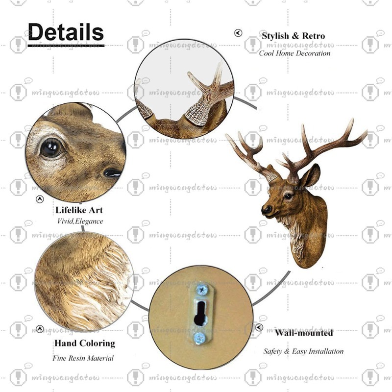 Faux Deer Head 17 inch Faux An - Resin Art And Decor recension och pris