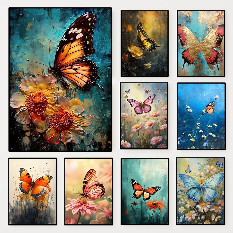 Floral Butterfly Poster Colorf - Resin Art With Flowers recension och pris