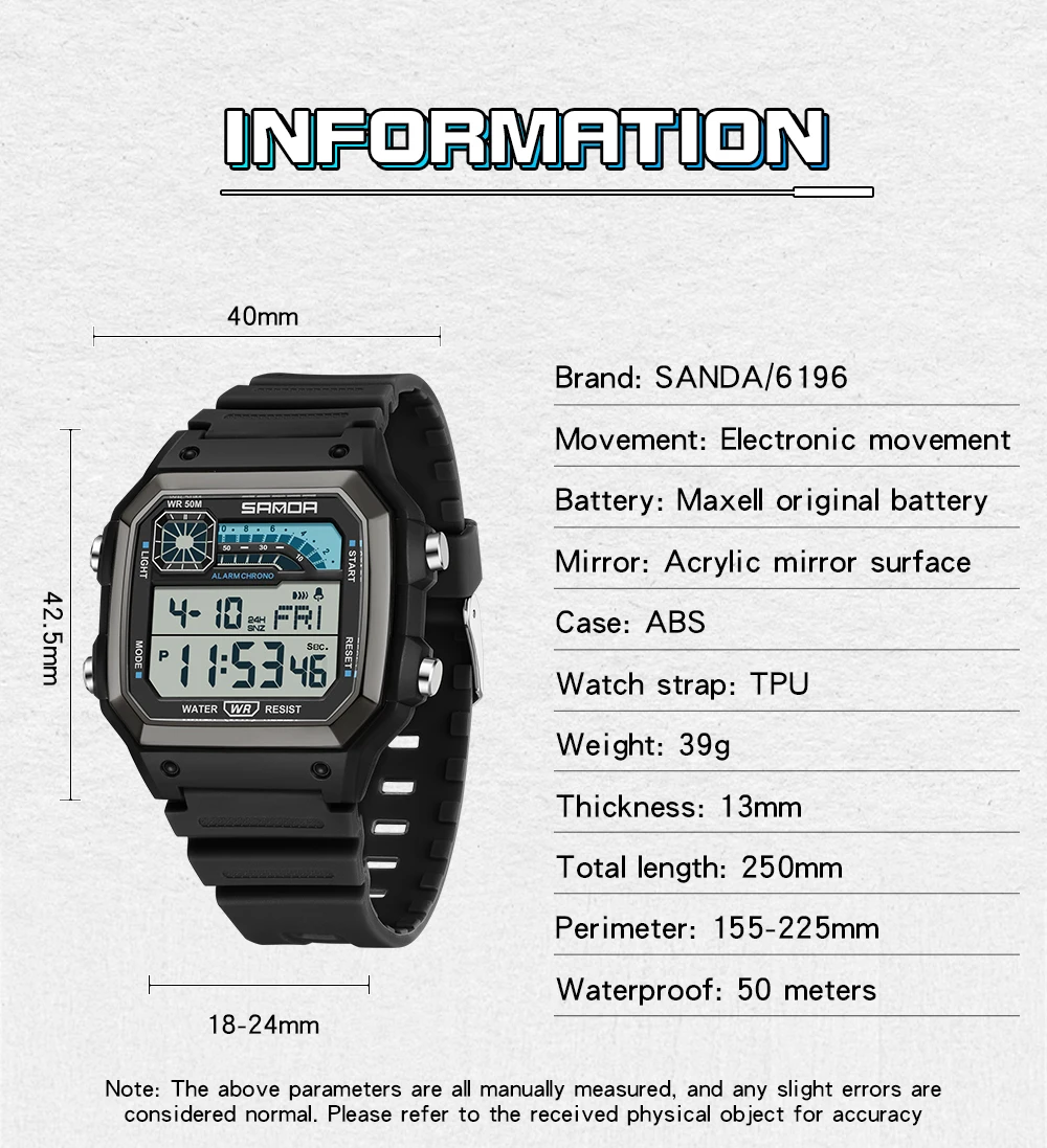 SANDA 6196 Electronic Watch Mu - Resin Art Underwater recension och pris