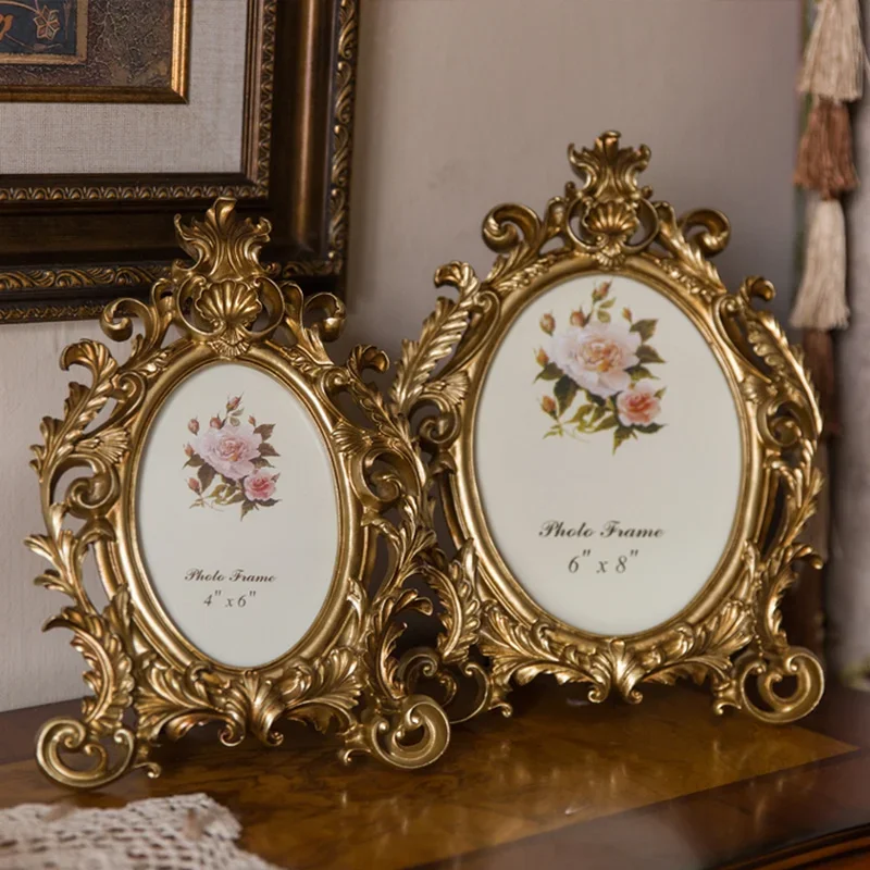 Retro Gold Oval Resin Photo Fr - Resin Art Gift For Wedding recension och pris