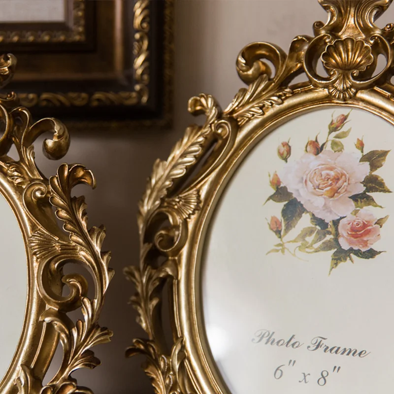 Retro Gold Oval Resin Photo Fr - Resin Art Gift For Wedding recension och pris
